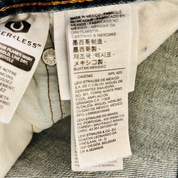 Levis 559 Relaxed Straight Jeans Men's 38 X 32 Sub Zero Blue Distressed 5 Pocket - Picture 11 of 12